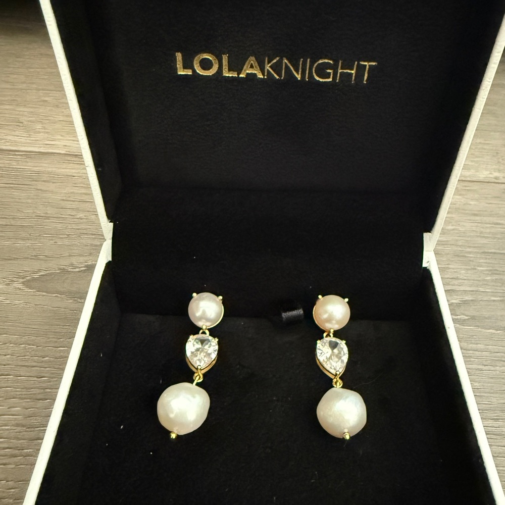 Lola Knight Pearl and Crystal Drop Earrings
